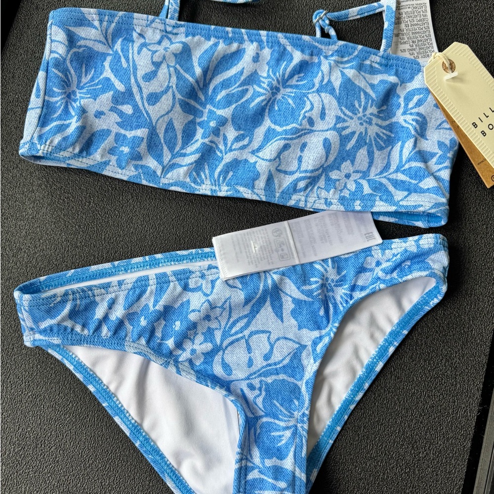 Kids Billabong Floral Blue Two-Piece Bikini Set